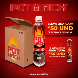 Promoción de Pot Mach Energizante, Pre-entreno y Estimulante / Concentrado de Borojó y Guaraná / Caja por 50 unidades + Obsequio / Domicilio Gratis / POT MACH / potmach.com